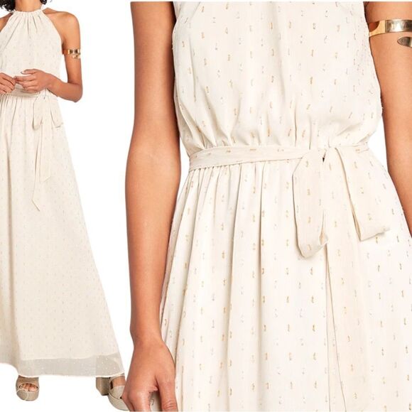 NWTs ModCloth Illuminated Elegance Chiffon Maxi Dress Size Small - Picture 1 of 9